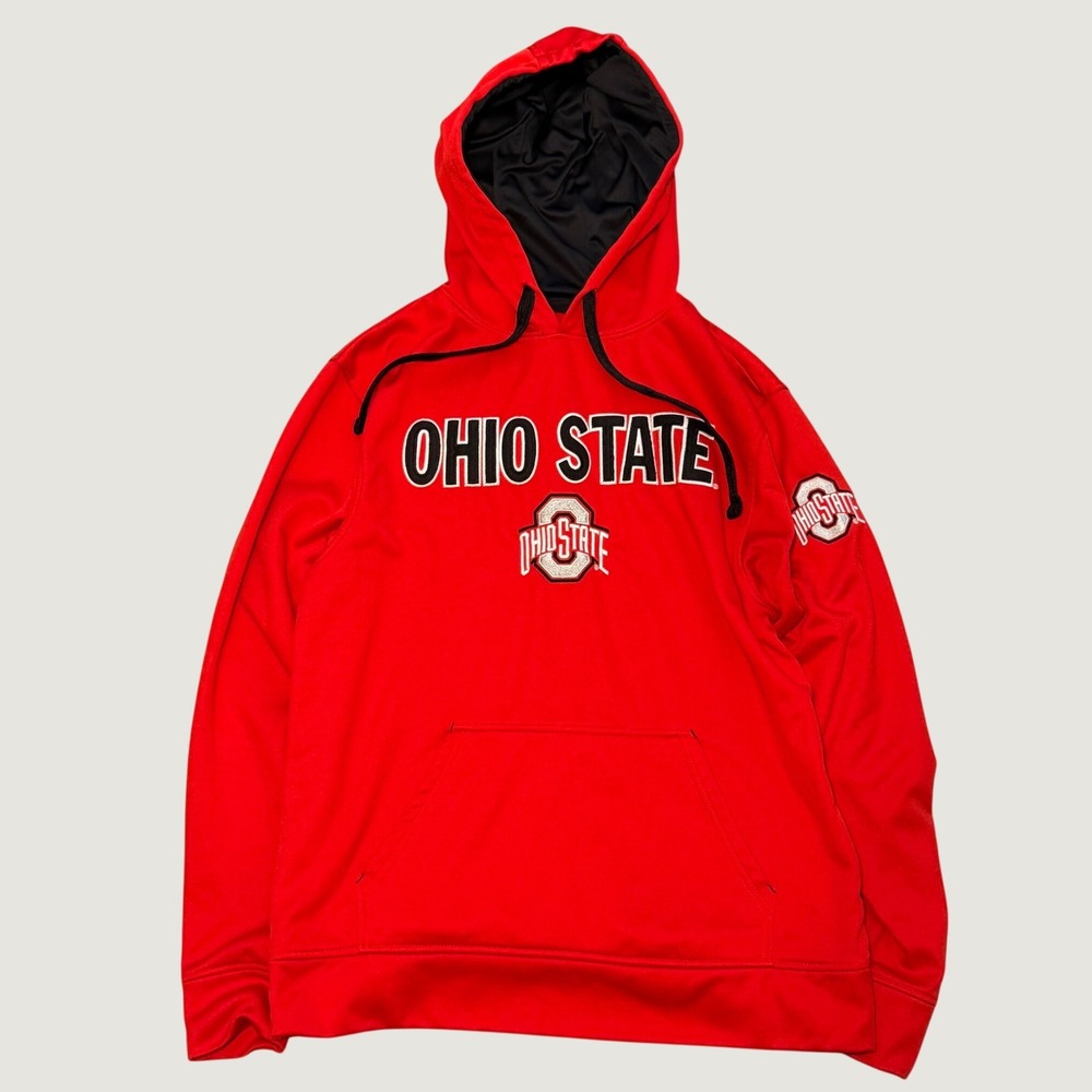 Ohio State Buckeyes Scarlet & Gray Red Hoodie Sweatshirt Men's Size Medium